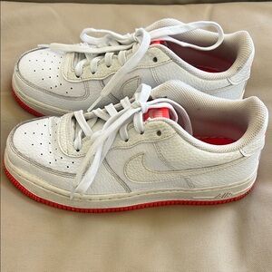 Nike Air Force 1 White and pink Sneakers youth size 5